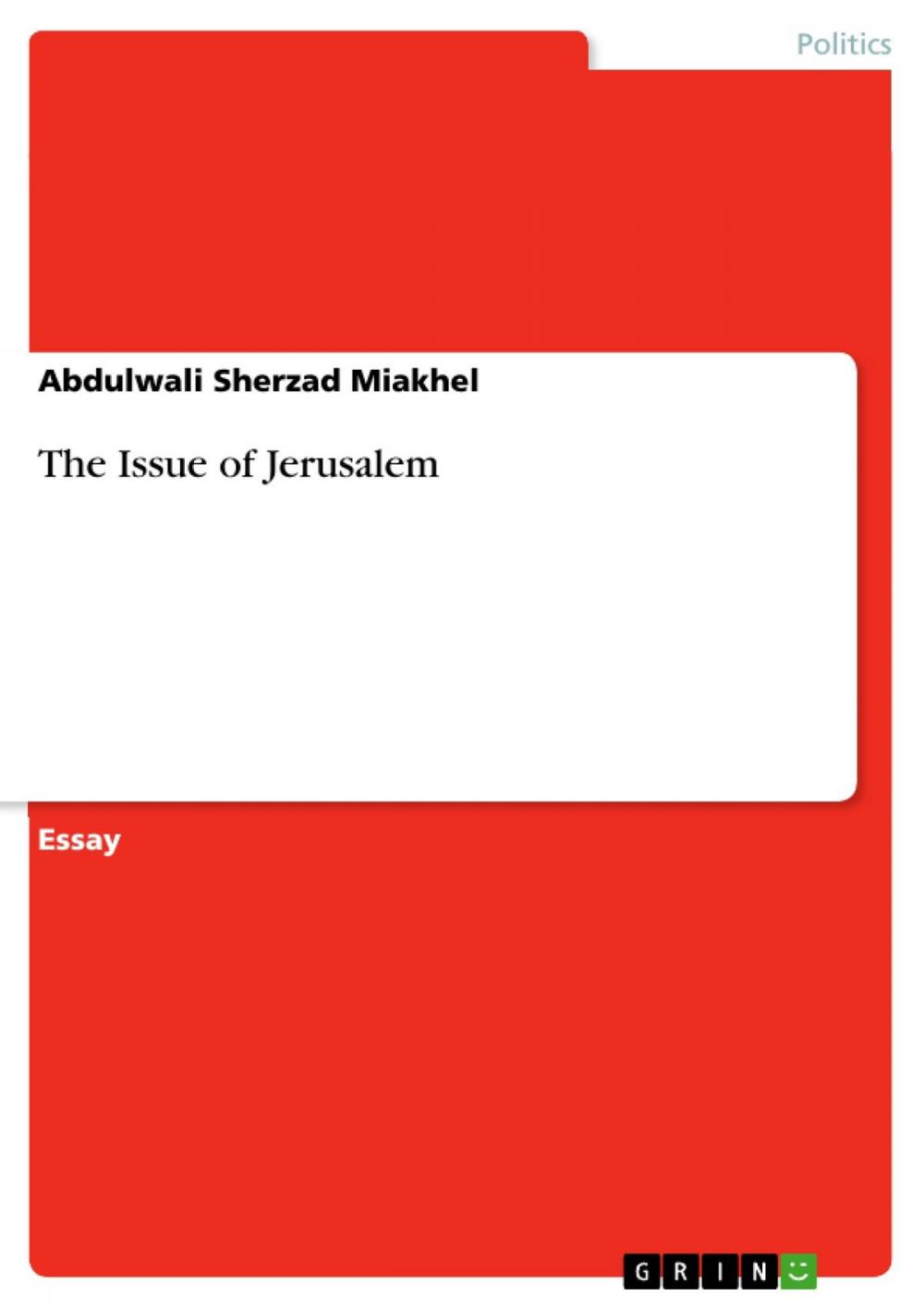 Big bigCover of The Issue of Jerusalem