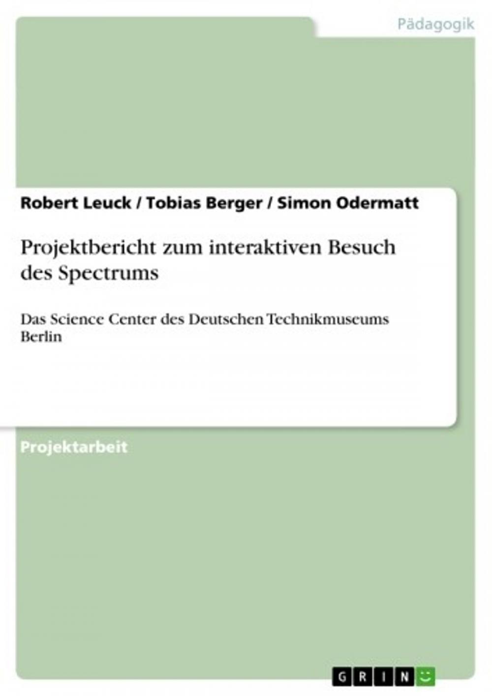 Big bigCover of Projektbericht zum interaktiven Besuch des Spectrums