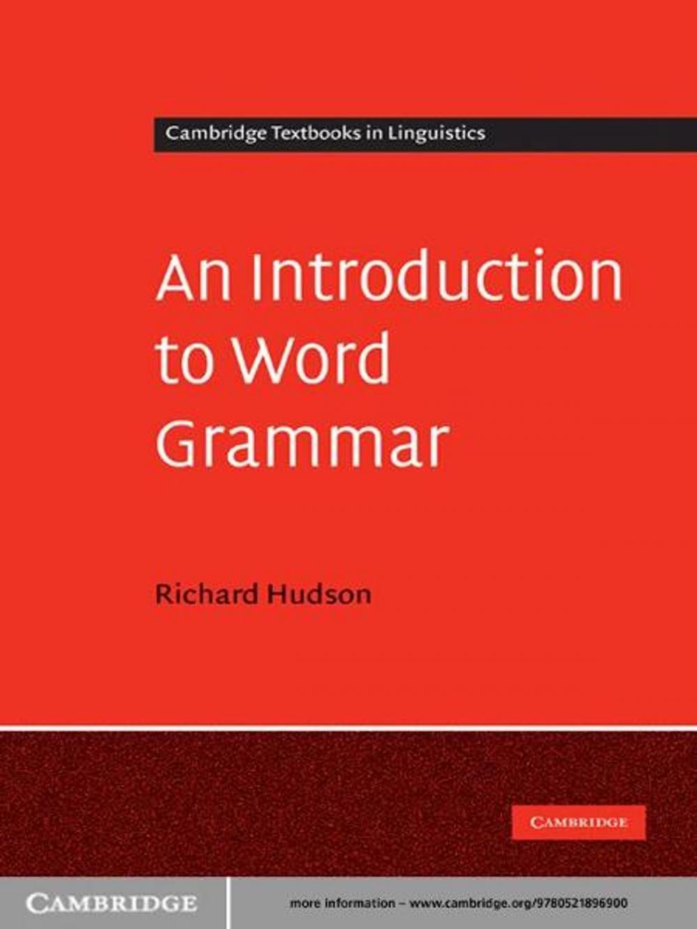 Big bigCover of An Introduction to Word Grammar