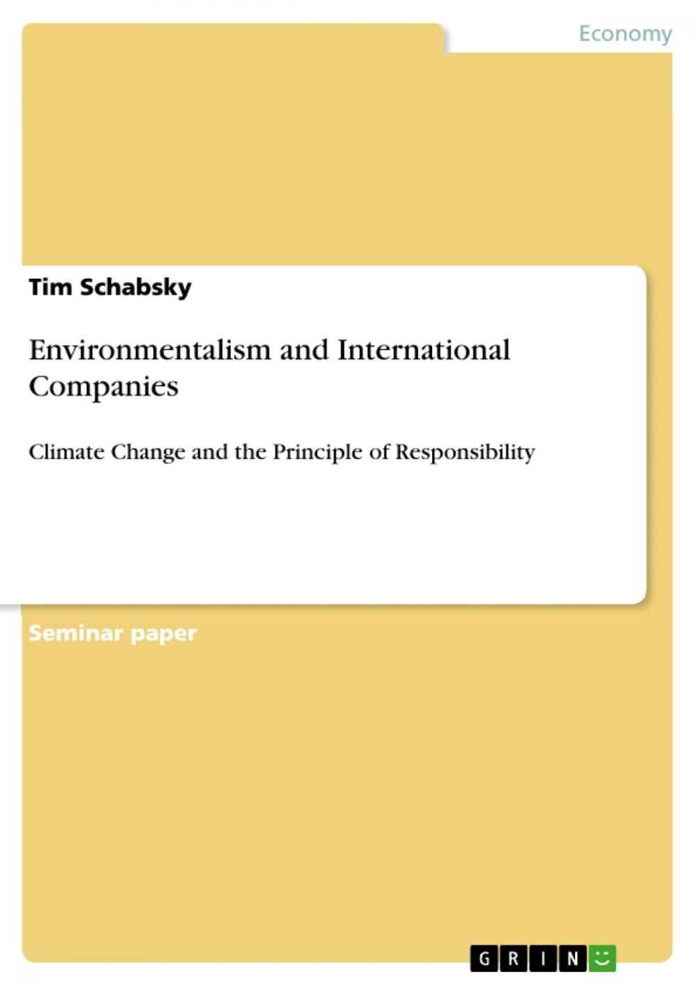 Big bigCover of Environmentalism and International Companies