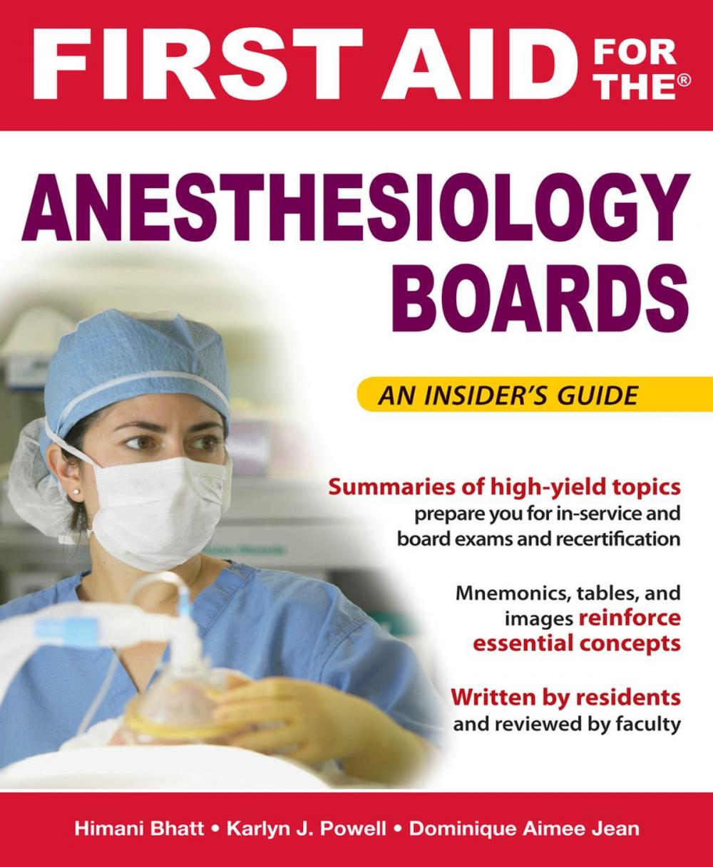 Big bigCover of First Aid for the Anesthesiology Boards