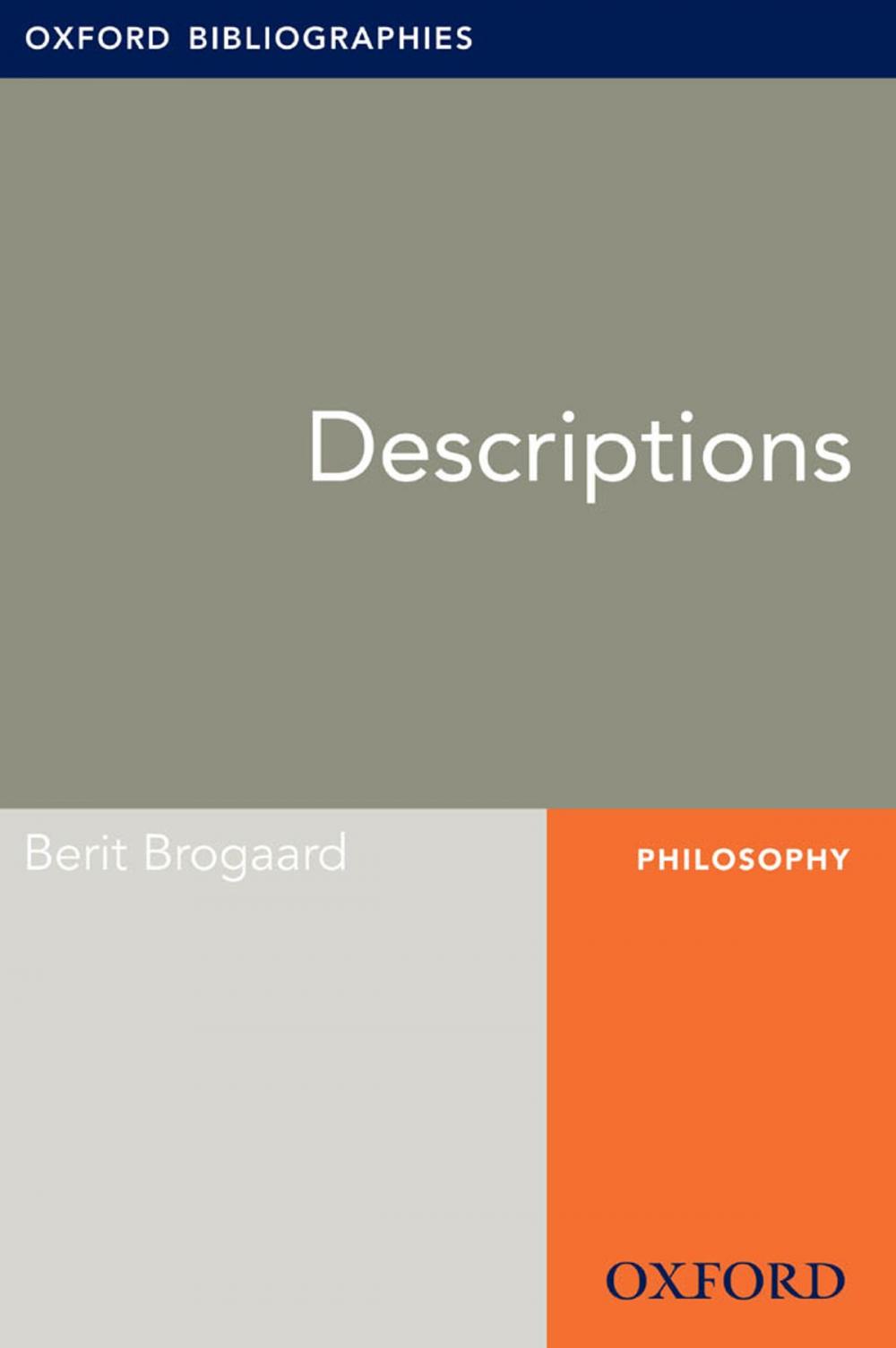 Big bigCover of Descriptions: Oxford Bibliographies Online Research Guide