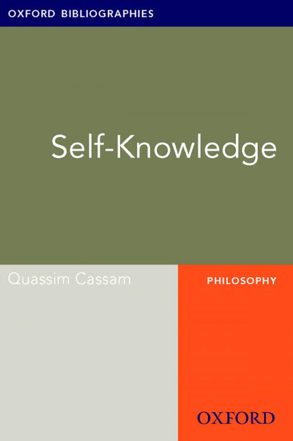 Big bigCover of Self-Knowledge: Oxford Bibliographies Online Research Guide