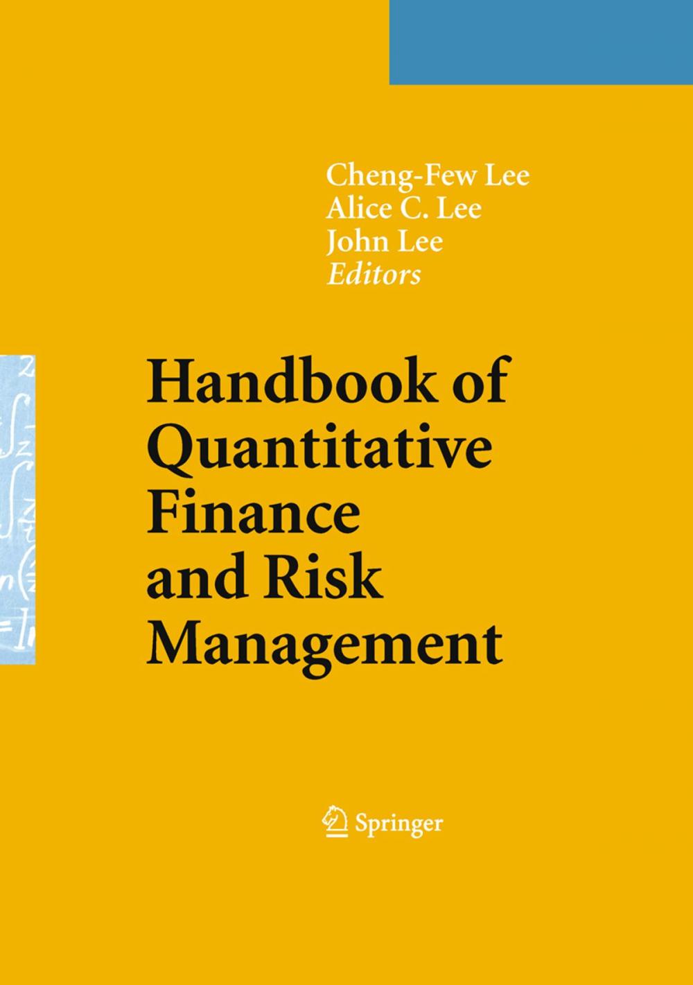 Big bigCover of Handbook of Quantitative Finance and Risk Management