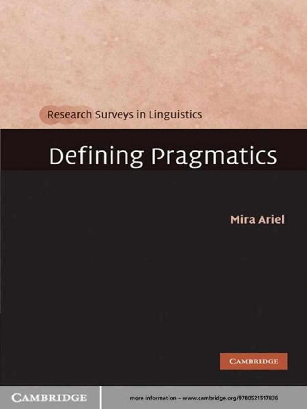 Big bigCover of Defining Pragmatics