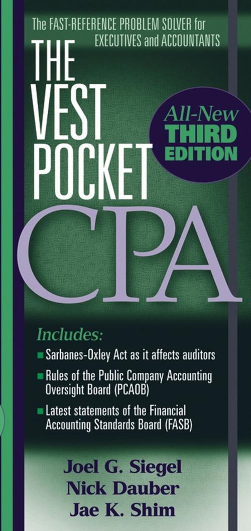 Cover of the book The Vest Pocket CPA by Joel G. Siegel, Nick A. Dauber, Jae K. Shim, Wiley