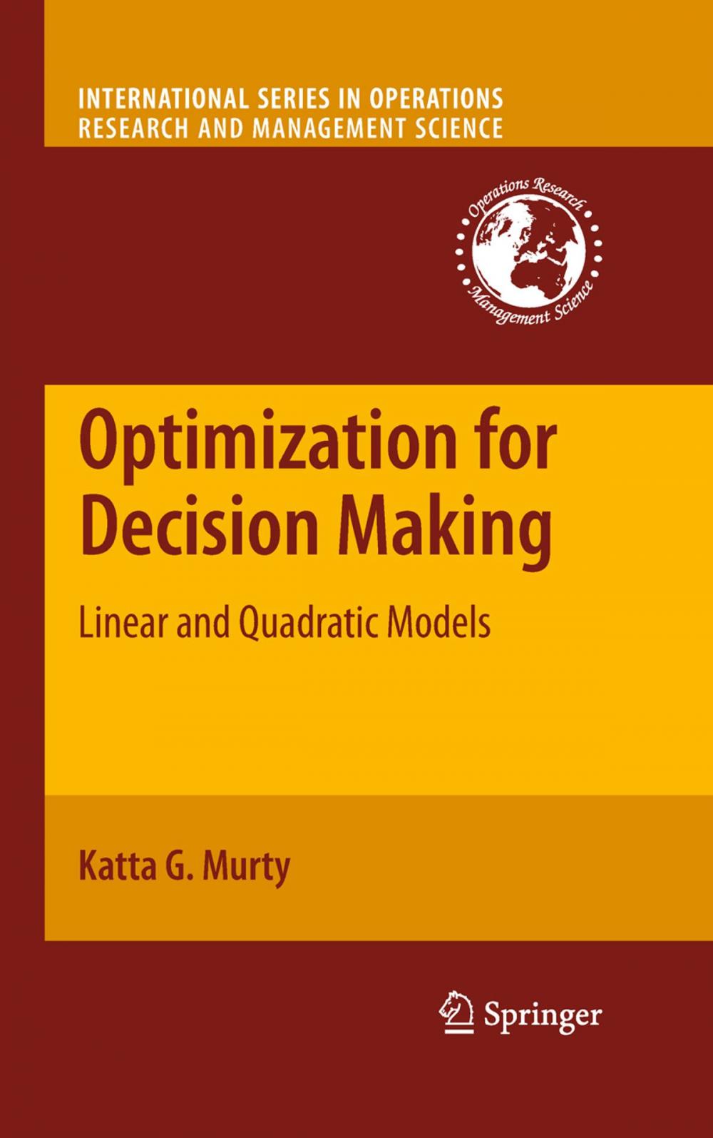 Big bigCover of Optimization for Decision Making