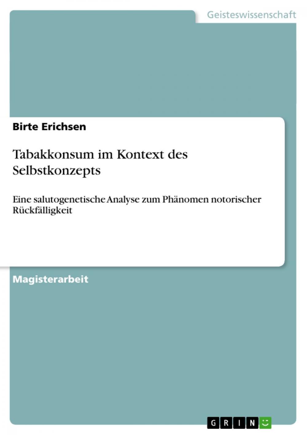 Big bigCover of Tabakkonsum im Kontext des Selbstkonzepts