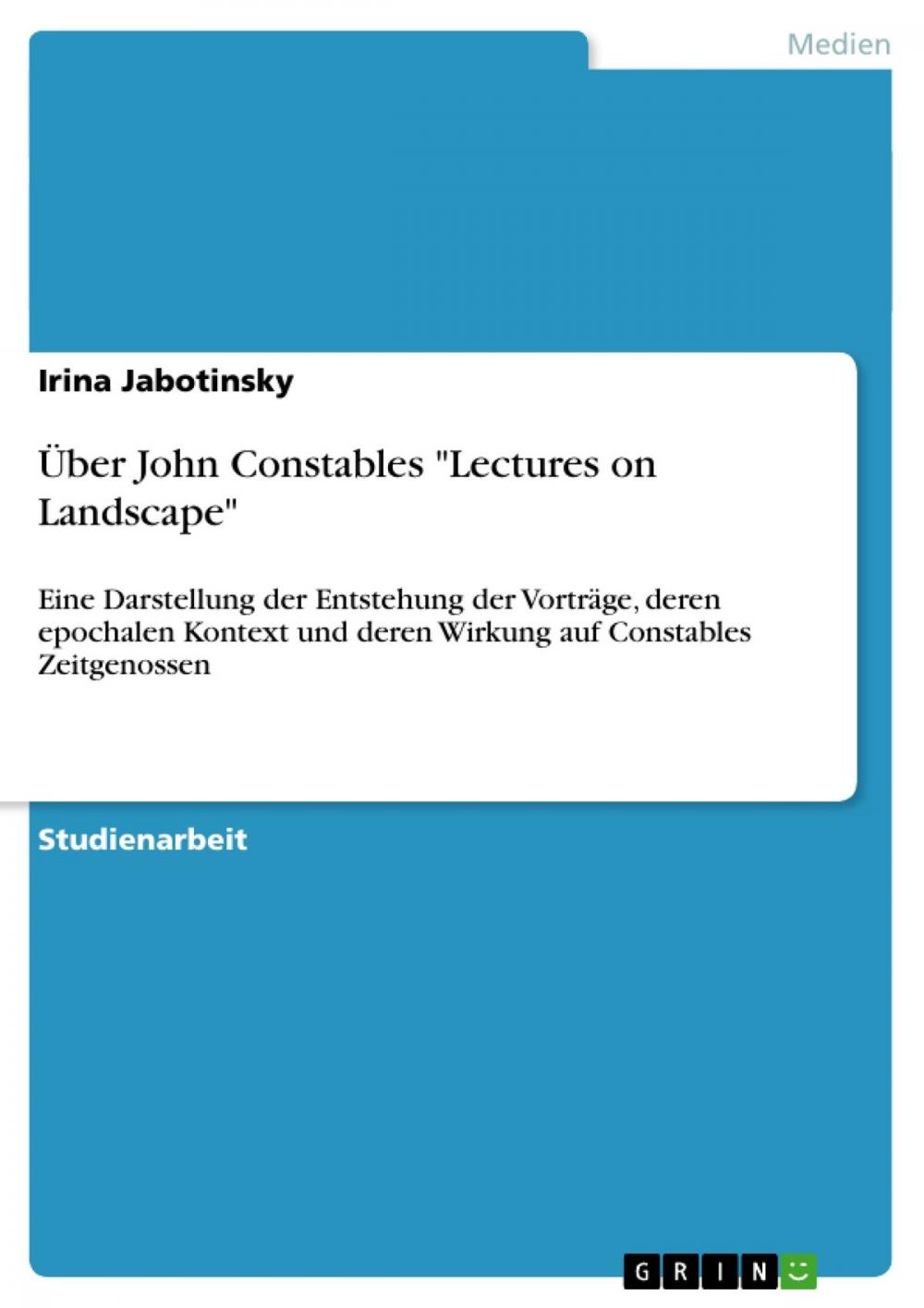 Big bigCover of Über John Constables 'Lectures on Landscape'