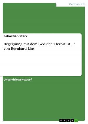 Cover of the book Begegnung mit dem Gedicht 'Herbst ist...' von Bernhard Lins by Franziska Riedel