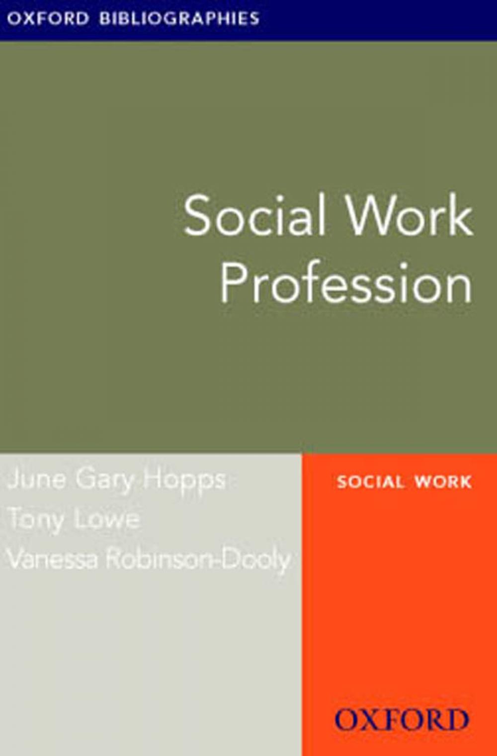 Big bigCover of Social Work Profession: Oxford Bibliographies Online Research Guide