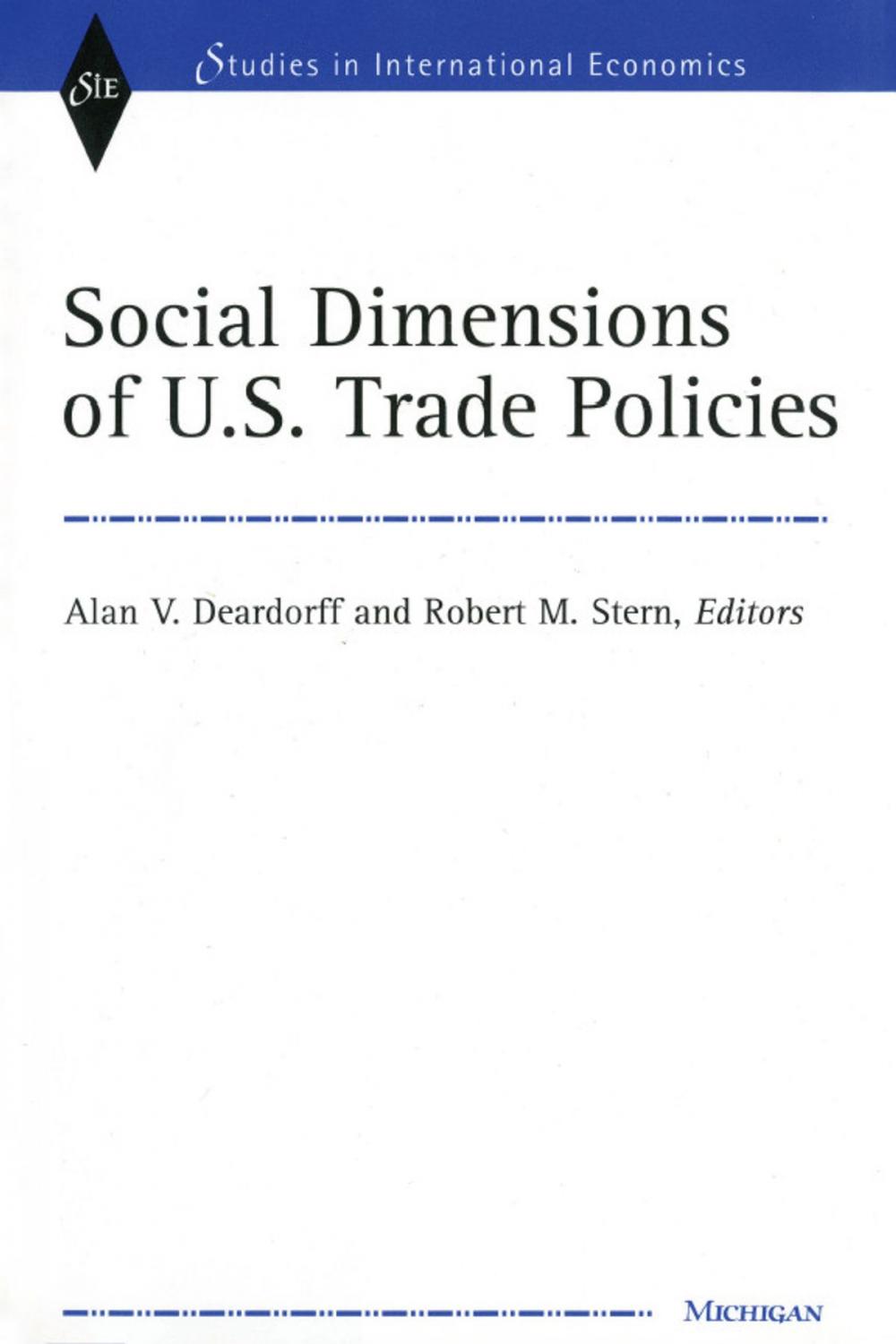 Big bigCover of Social Dimensions of U.S. Trade Policies