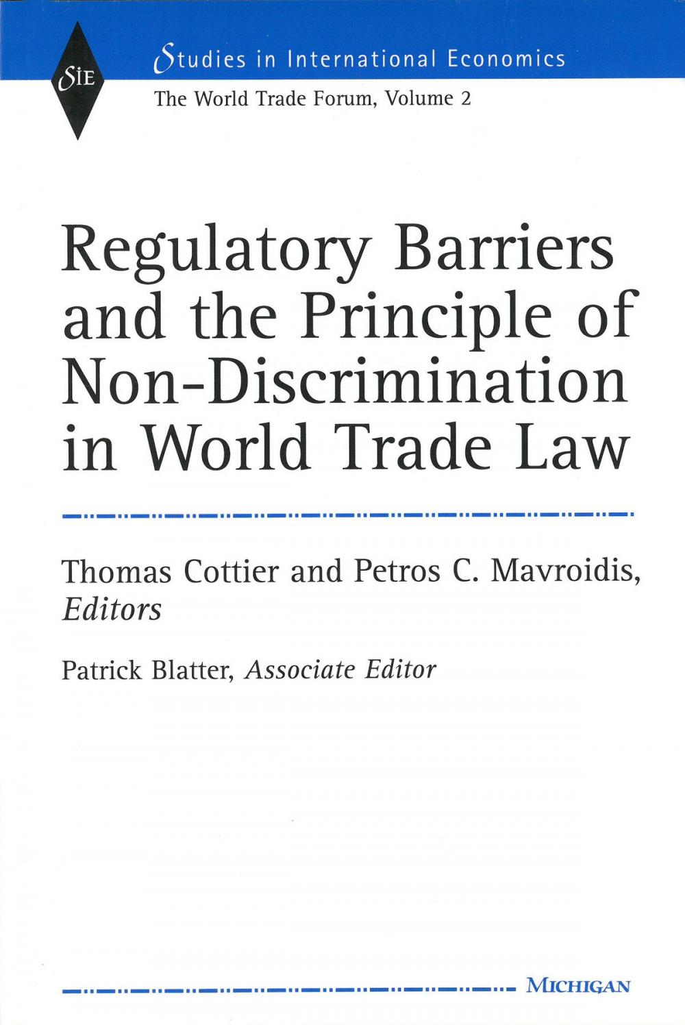 Big bigCover of Regulatory Barriers and the Principle of Non-discrimination in World Trade Law