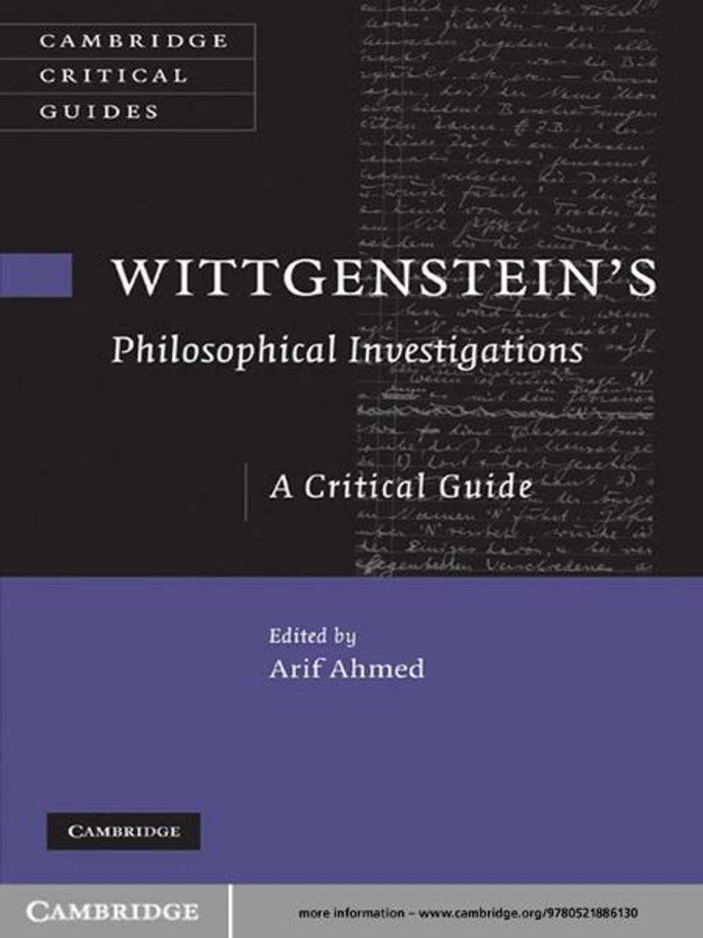 Big bigCover of Wittgenstein's Philosophical Investigations