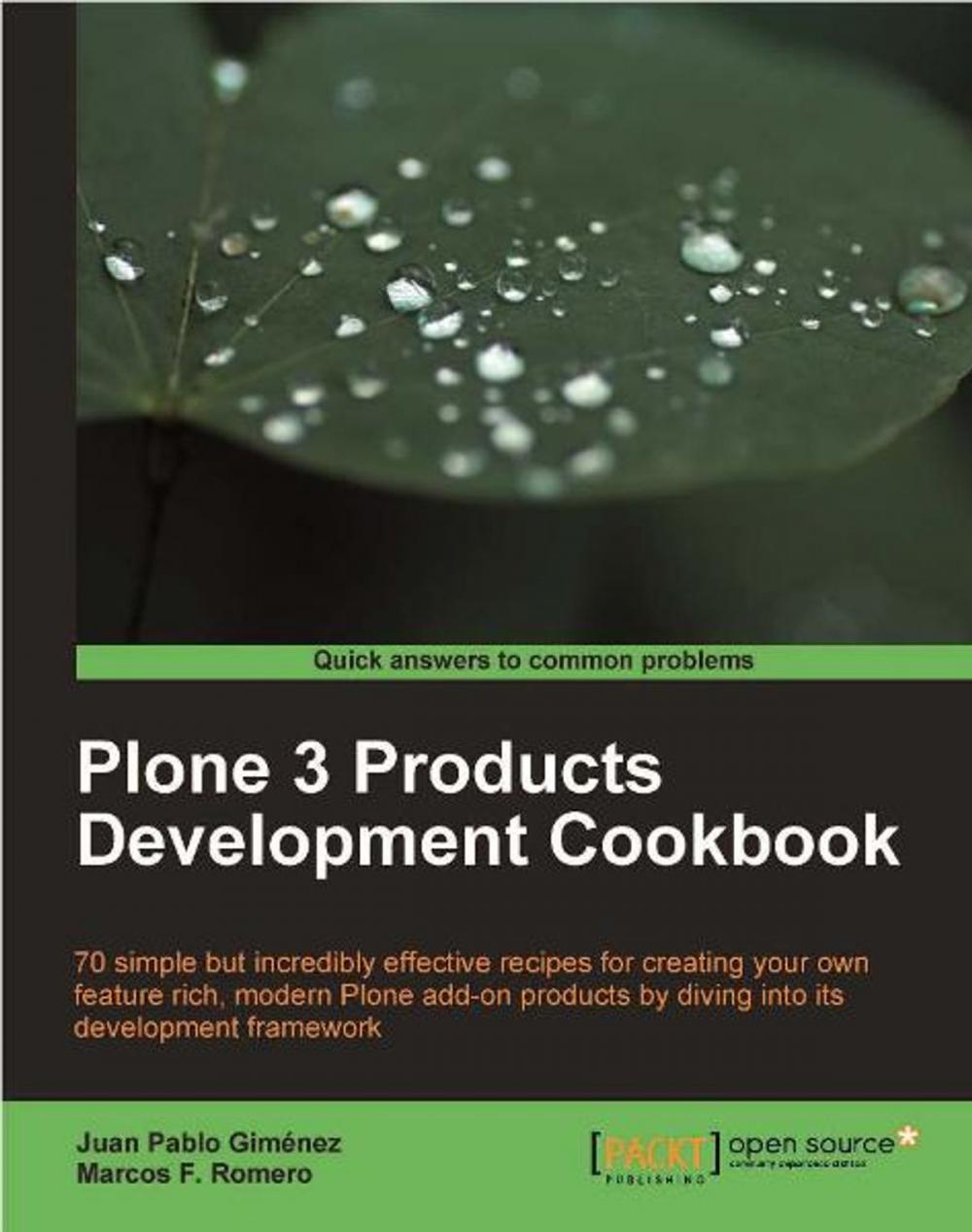 Big bigCover of Plone 3 Products Development Cookbook