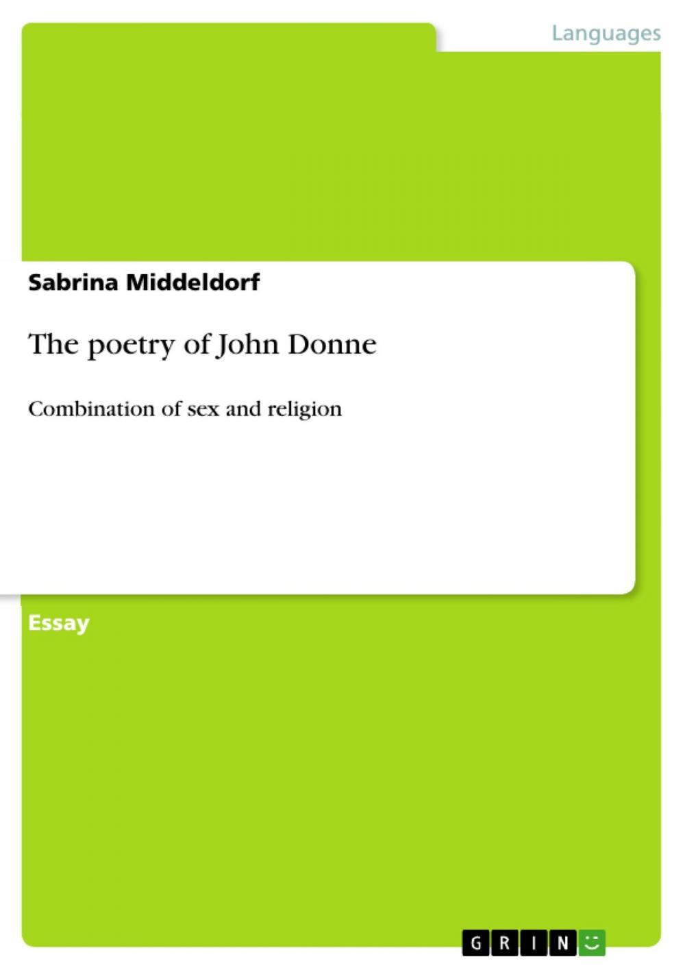 Big bigCover of The poetry of John Donne