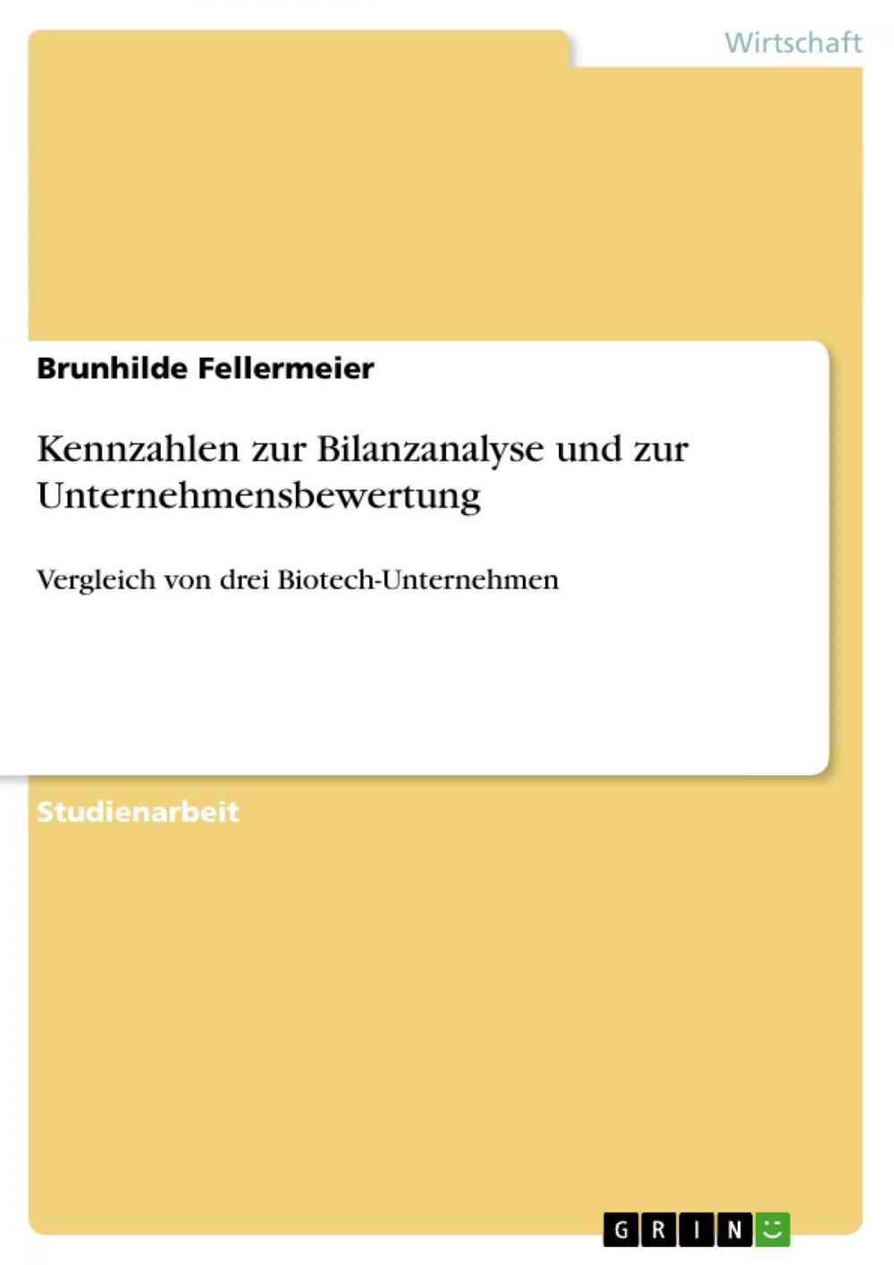 Big bigCover of Kennzahlen zur Bilanzanalyse und zur Unternehmensbewertung