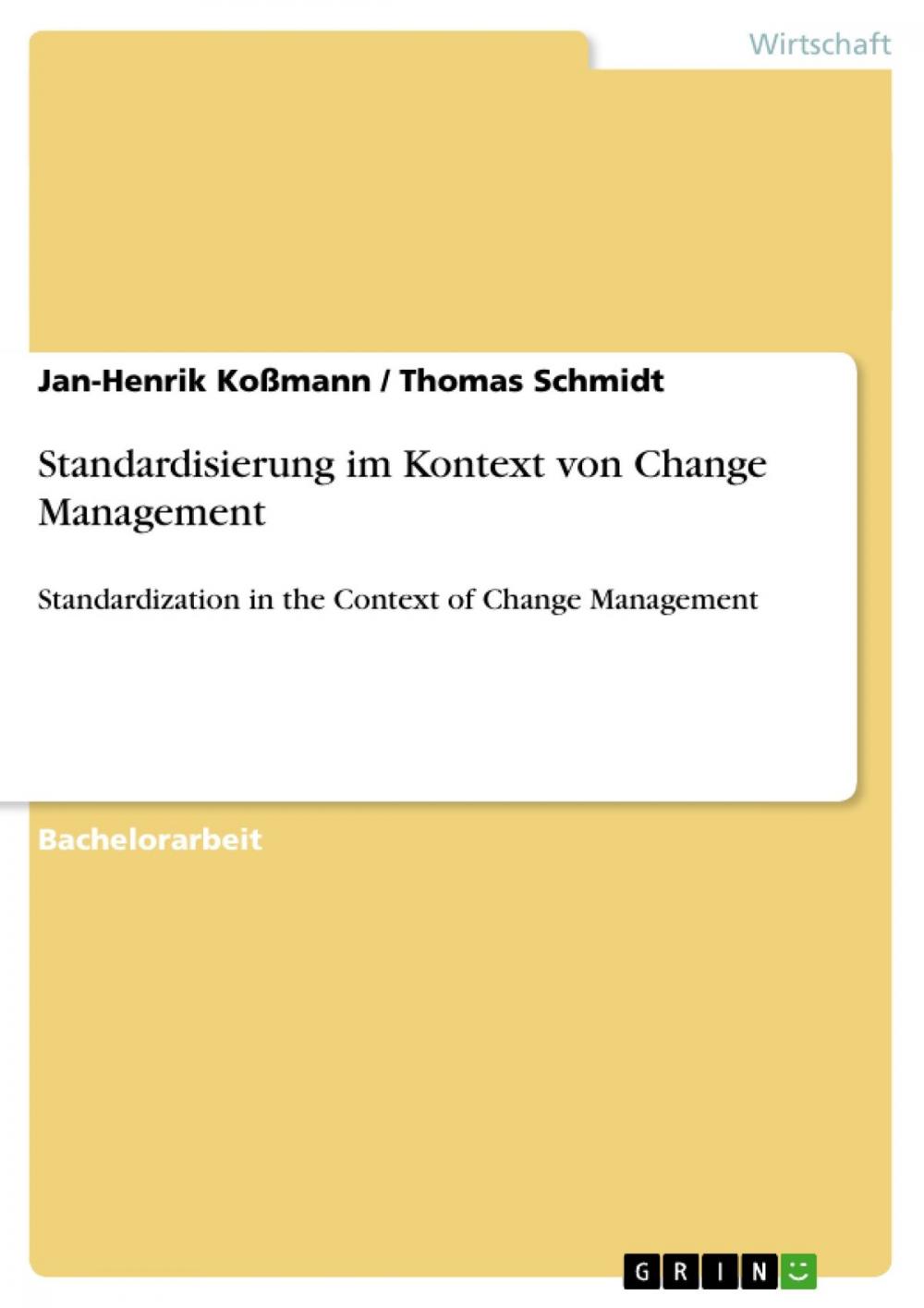 Big bigCover of Standardisierung im Kontext von Change Management