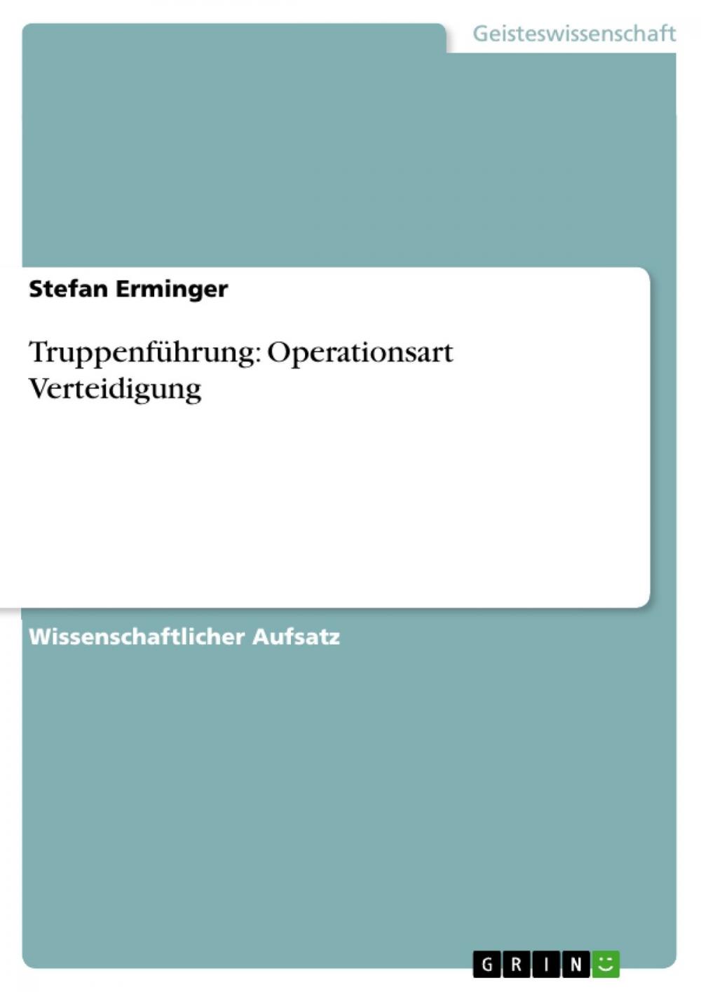 Big bigCover of Truppenführung: Operationsart Verteidigung