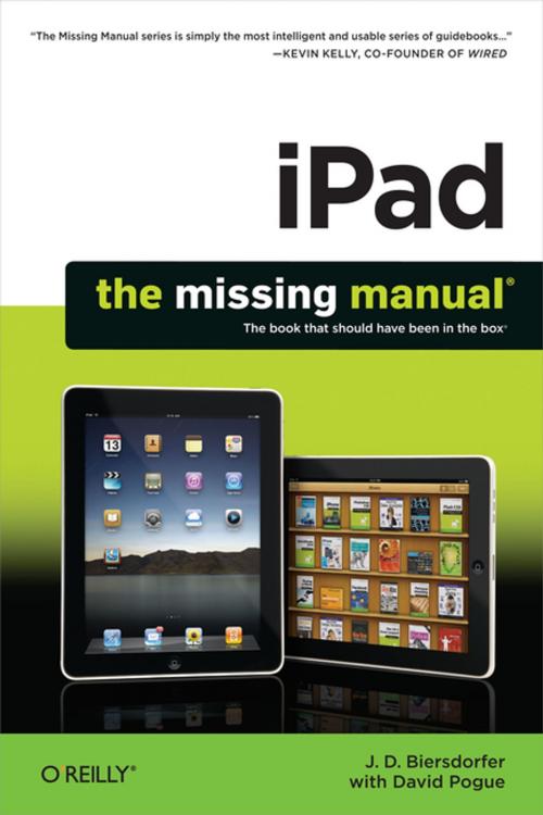 Cover of the book iPad: The Missing Manual by J.D. Biersdorfer, O'Reilly Media