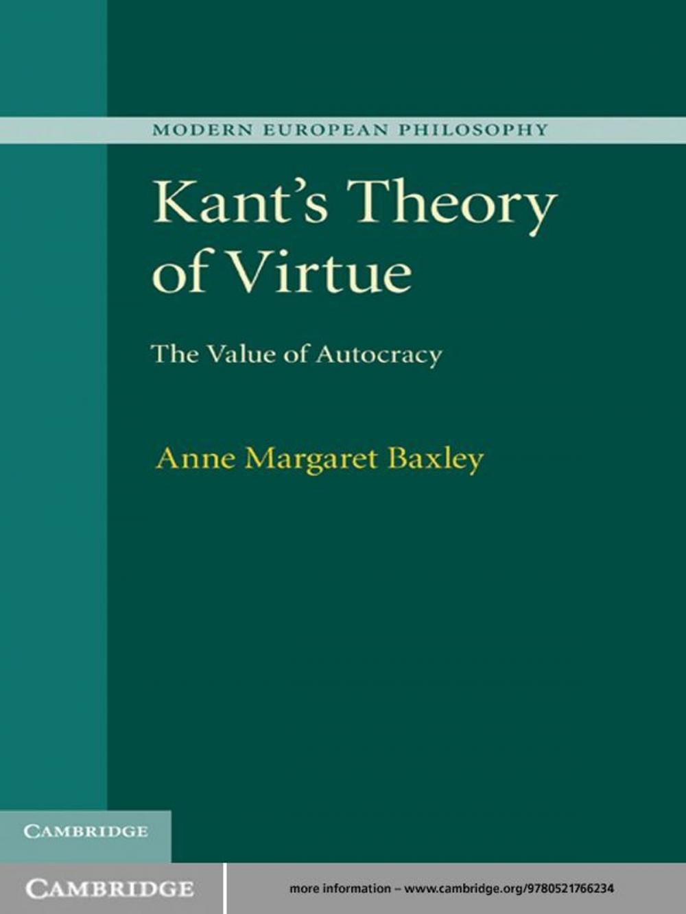 Big bigCover of Kant's Theory of Virtue