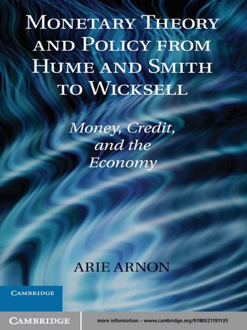 Big bigCover of Monetary Theory and Policy from Hume and Smith to Wicksell