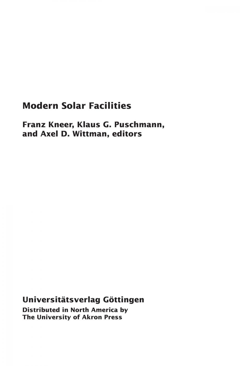 Big bigCover of Modern Solar Facilities