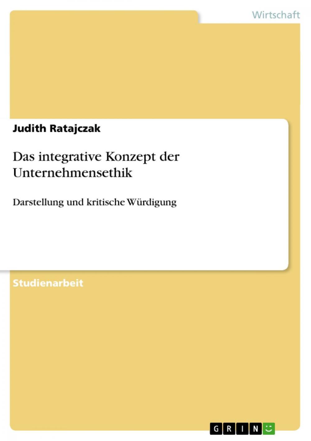 Big bigCover of Das integrative Konzept der Unternehmensethik