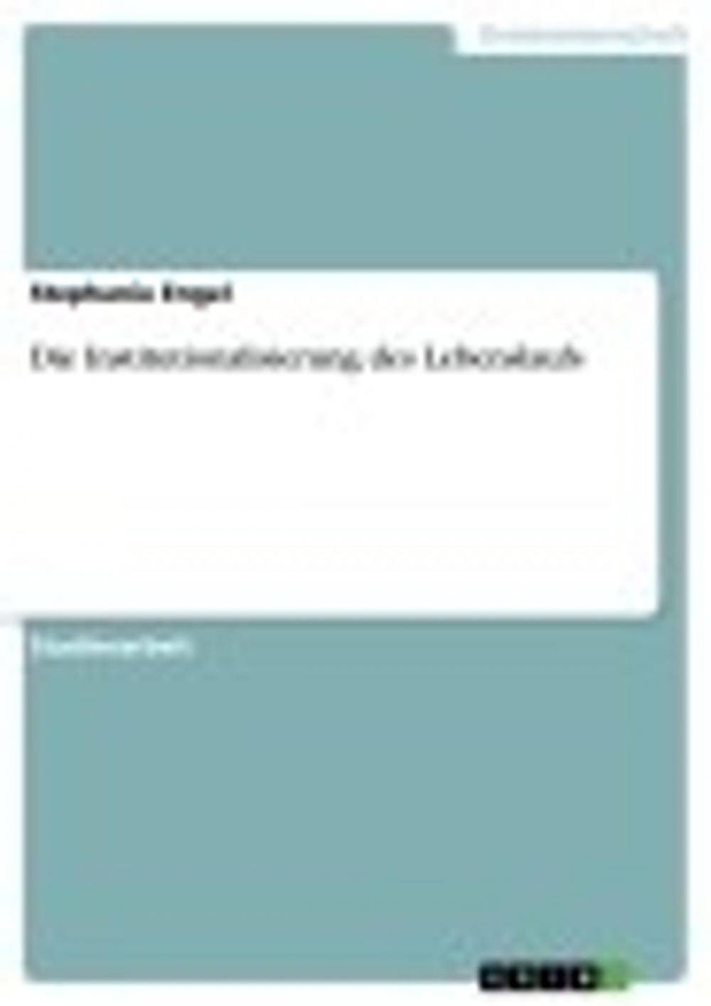 Big bigCover of Die Institutionalisierung des Lebenslaufs