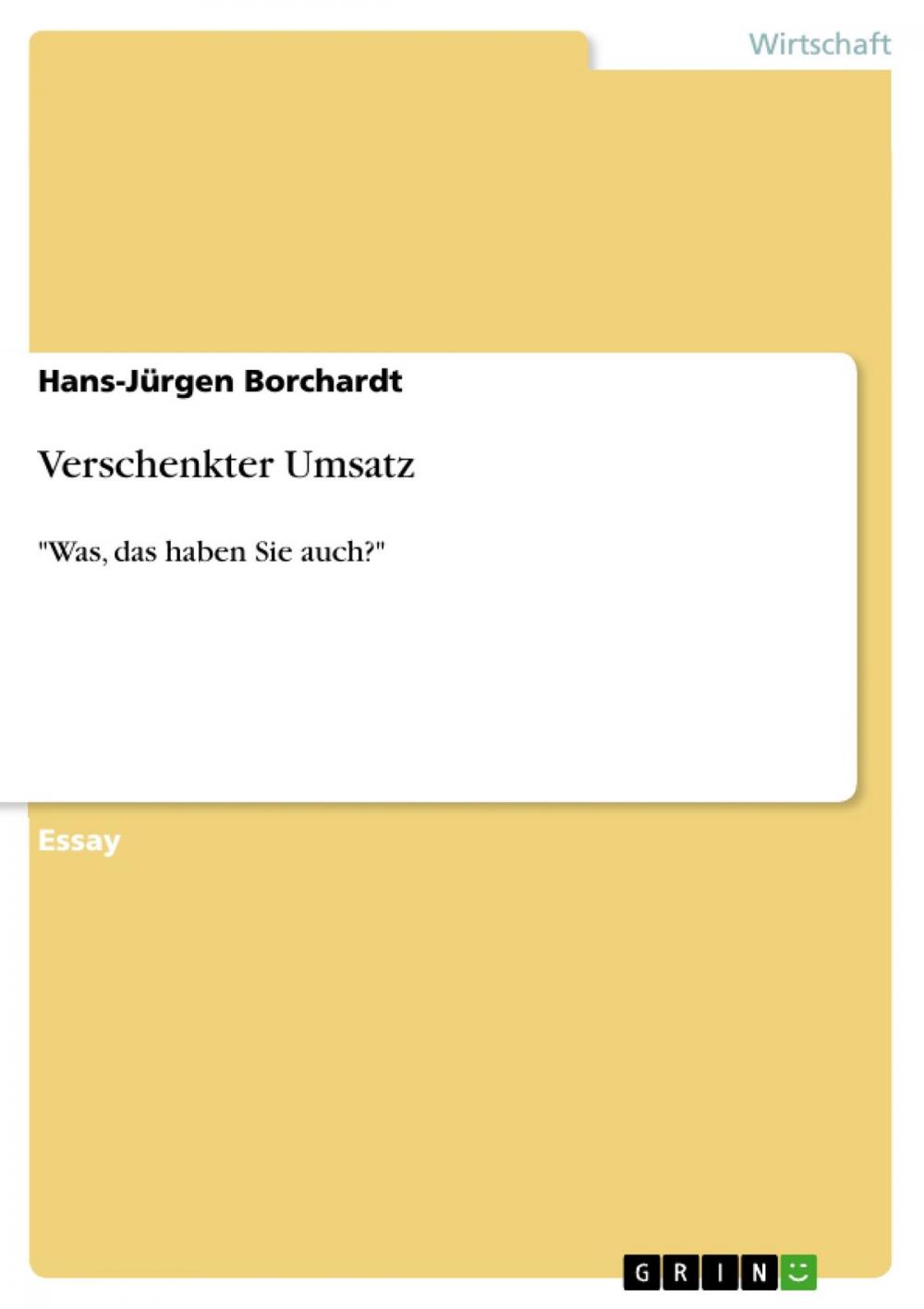 Big bigCover of Verschenkter Umsatz