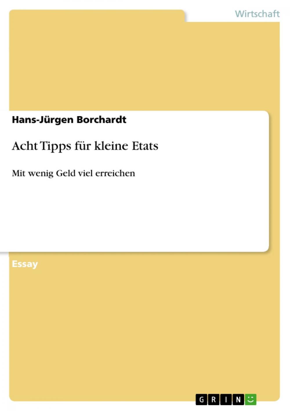 Big bigCover of Acht Tipps für kleine Etats