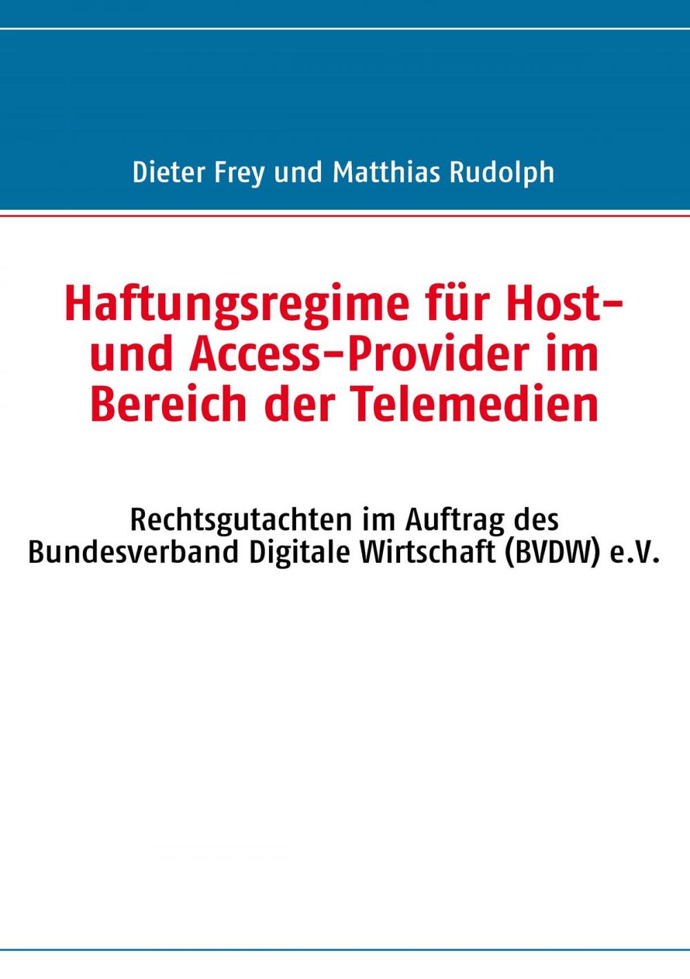 Big bigCover of Haftungsregime für Host- und Access-Provider im Bereich der Telemedien