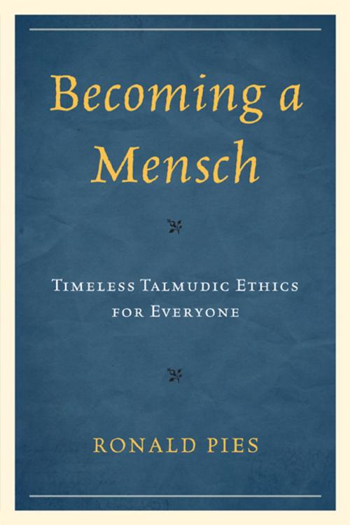 Cover of the book Becoming a Mensch by Ronald Pies, Hamilton Books
