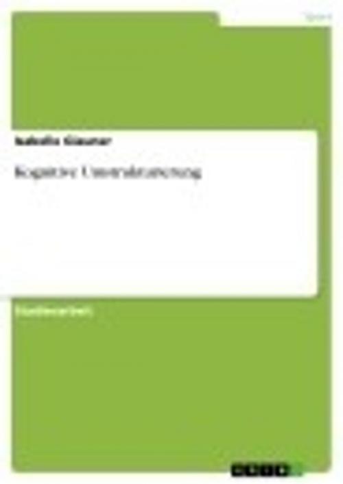 Cover of the book Kognitive Umstrukturierung by Isabelle Glauner, GRIN Verlag