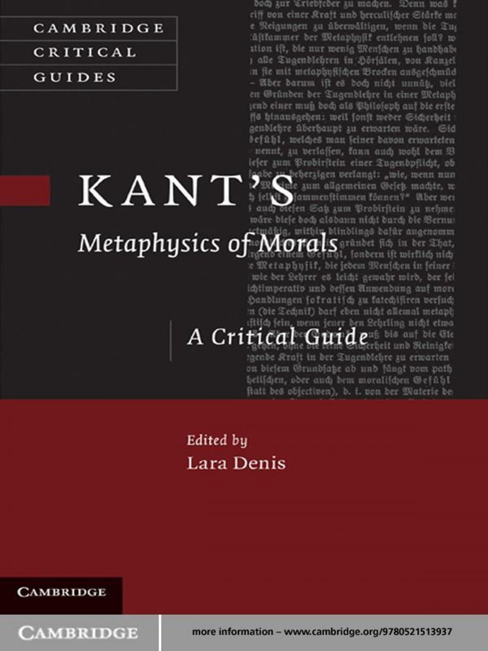 Big bigCover of Kant's Metaphysics of Morals