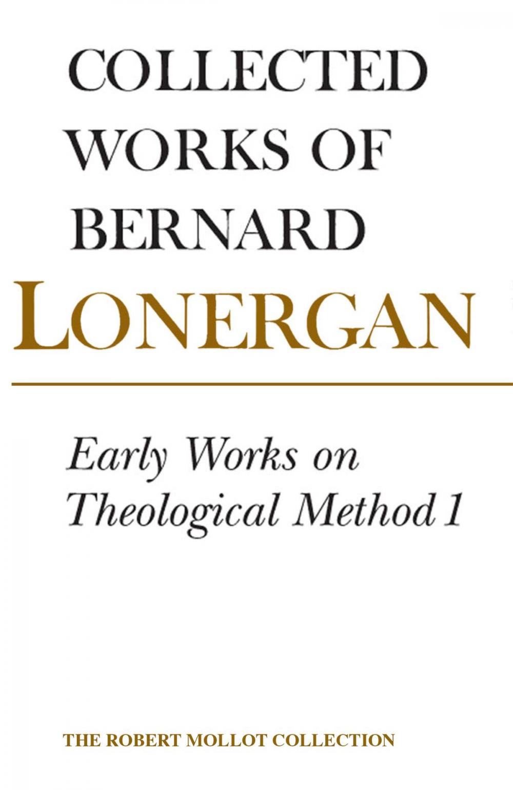 Big bigCover of Early Works on Theological Method 1