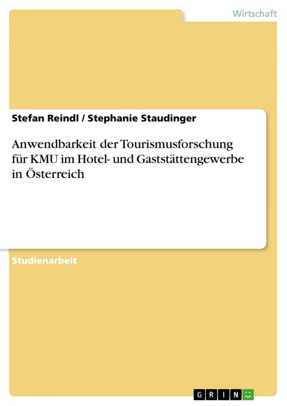 Big bigCover of Anwendbarkeit der Tourismusforschung für KMU im Hotel- und Gaststättengewerbe in Österreich