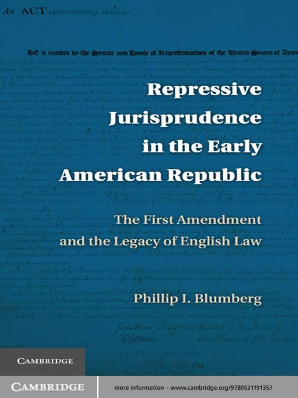 Big bigCover of Repressive Jurisprudence in the Early American Republic