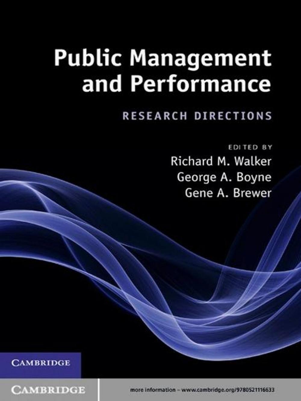 Big bigCover of Public Management and Performance