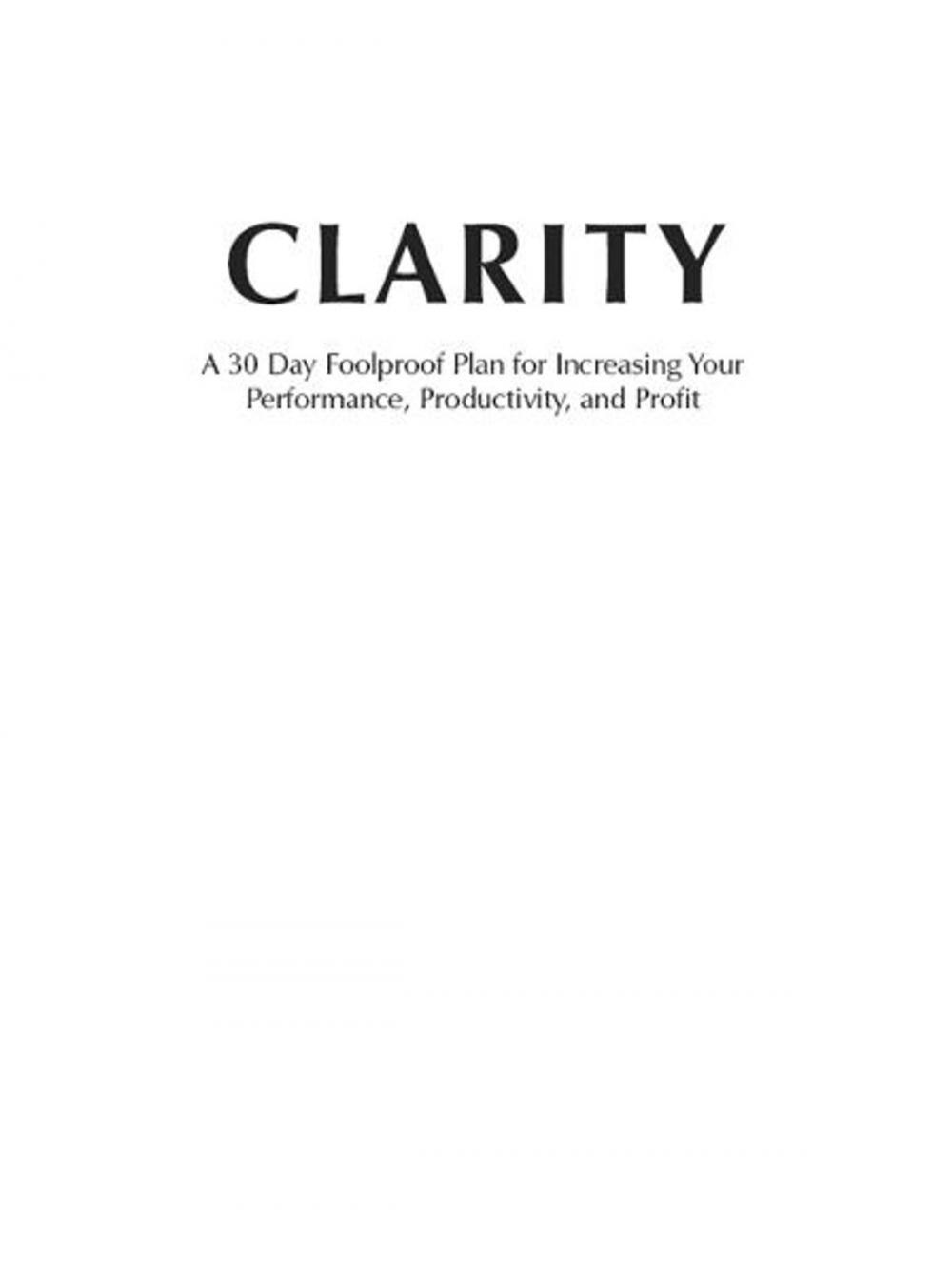 Big bigCover of CLARITY