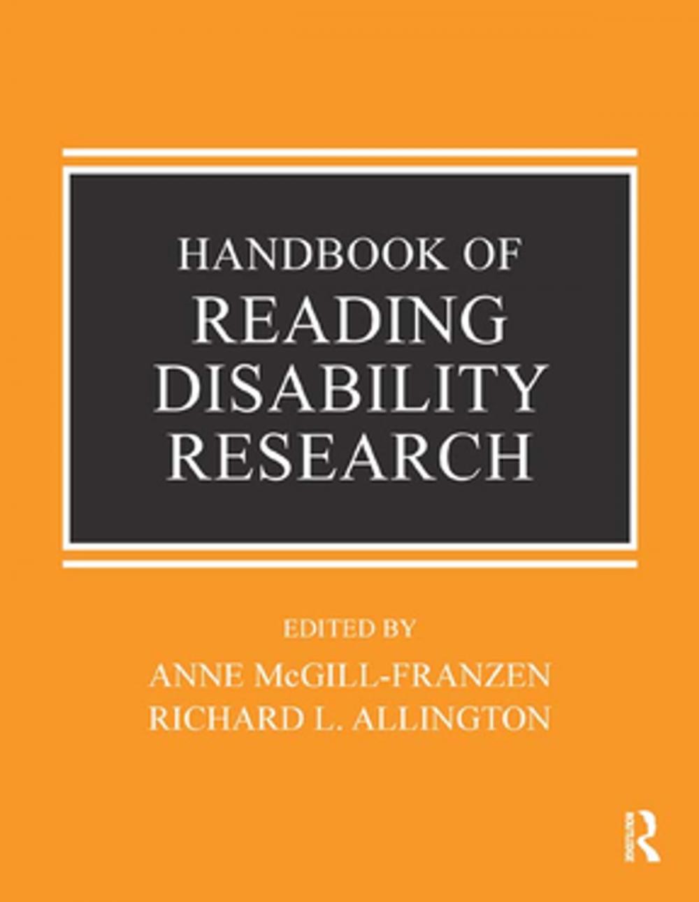 Big bigCover of Handbook of Reading Disability Research