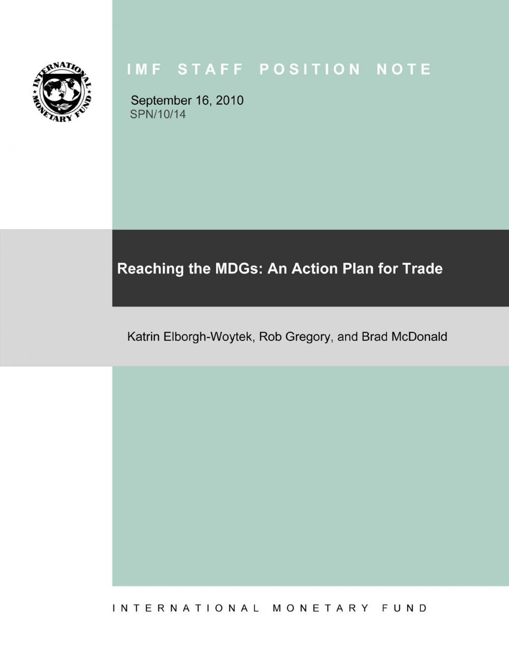 Big bigCover of Reaching the MDGs: An Action Plan for Trade