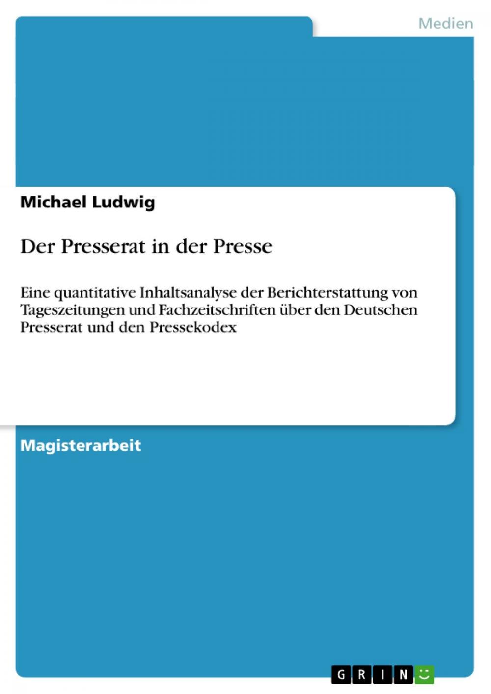 Big bigCover of Der Presserat in der Presse