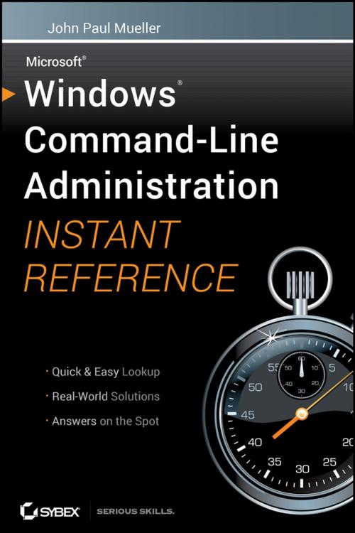 Cover of the book Windows Command Line Administration Instant Reference by John Paul Mueller, Wiley