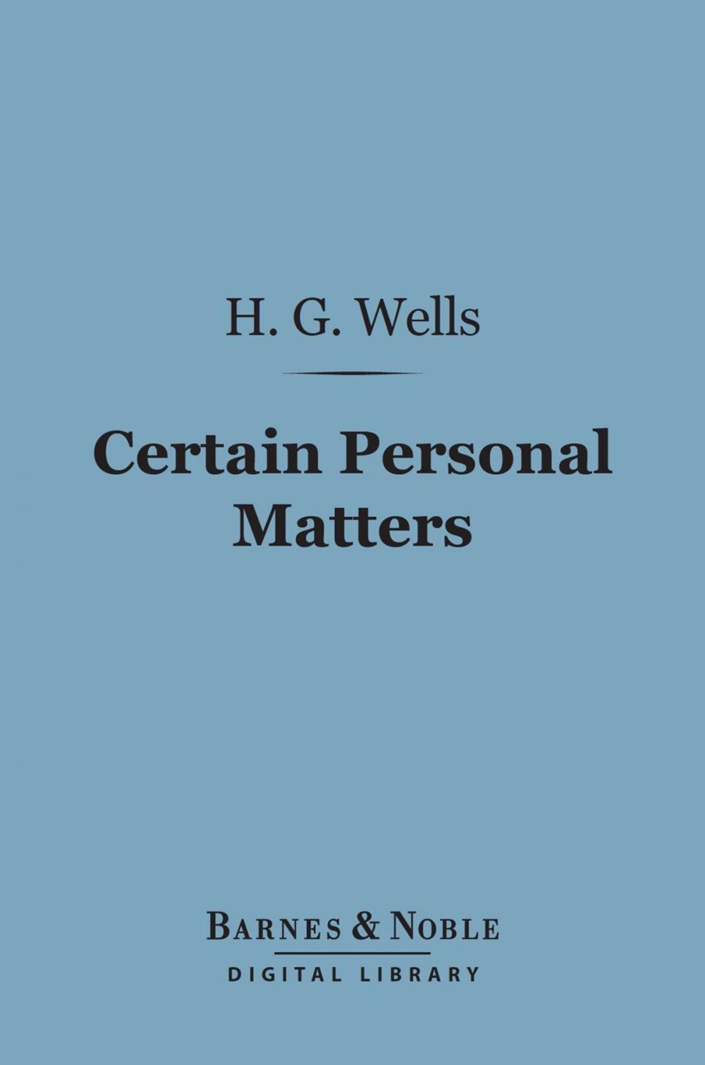 Big bigCover of Certain Personal Matters (Barnes & Noble Digital Library)