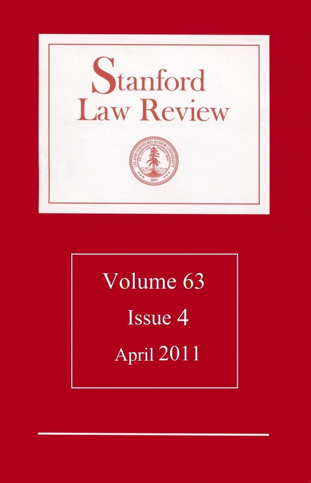 Big bigCover of Stanford Law Review: Vol. 63, Iss. 4 - Apr. 2011