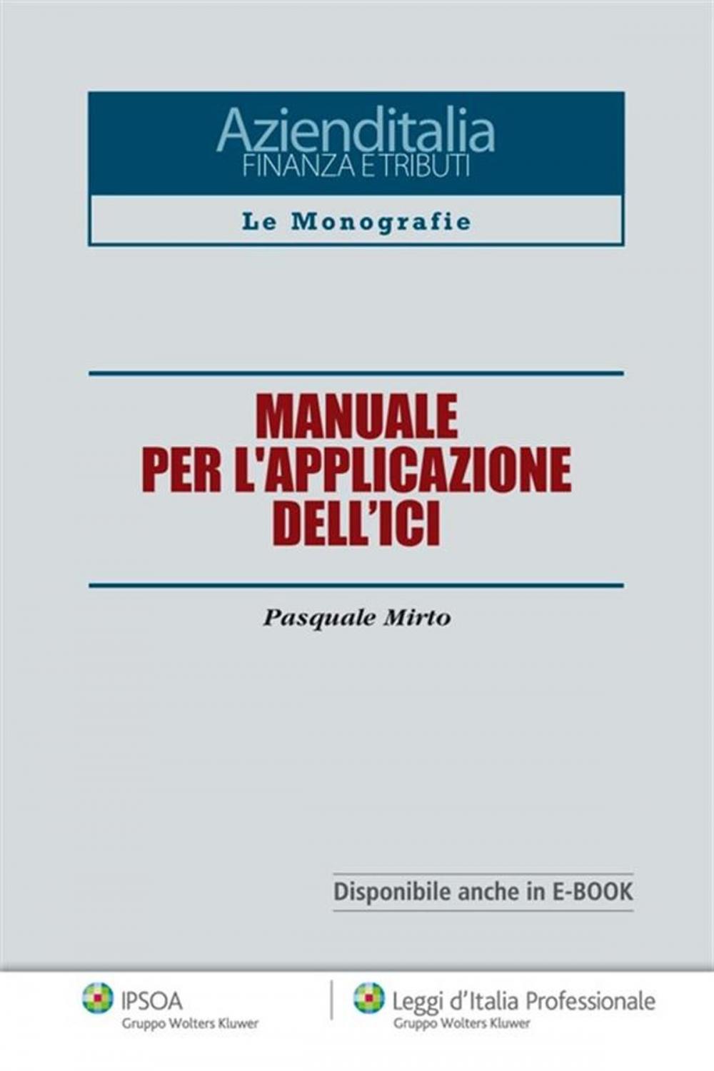 Big bigCover of Manuale per l'applicazione dell'ICI