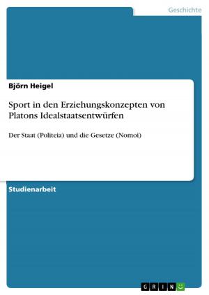 Cover of the book Sport in den Erziehungskonzepten von Platons Idealstaatsentwürfen by Jörg Jandzinsky