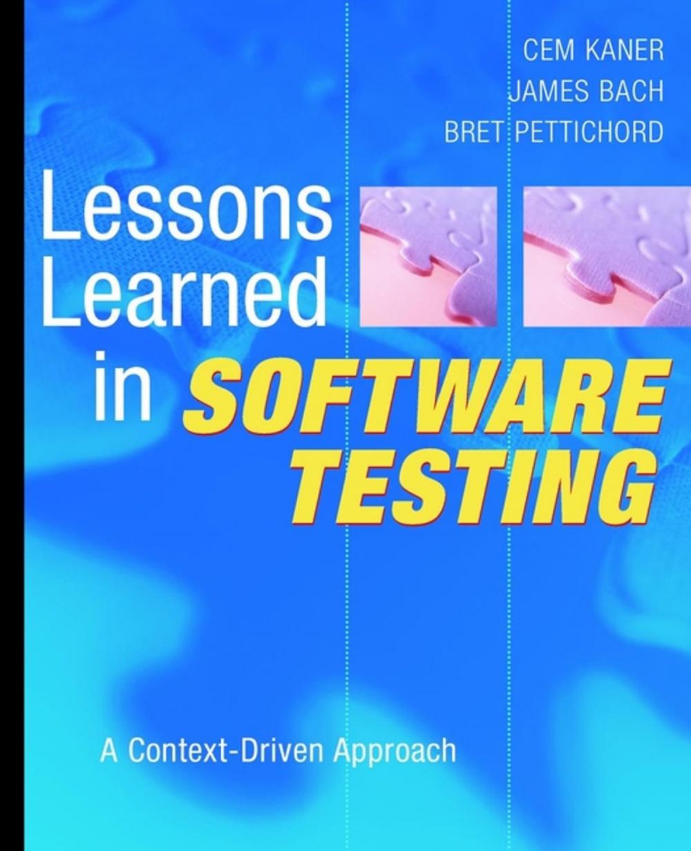 Big bigCover of Lessons Learned in Software Testing