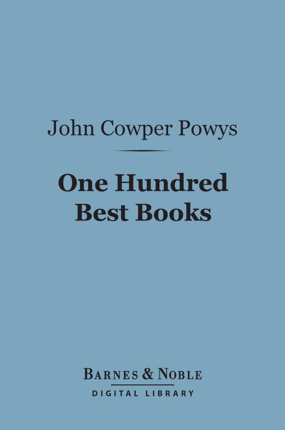 Big bigCover of One Hundred Best Books (Barnes & Noble Digital Library)